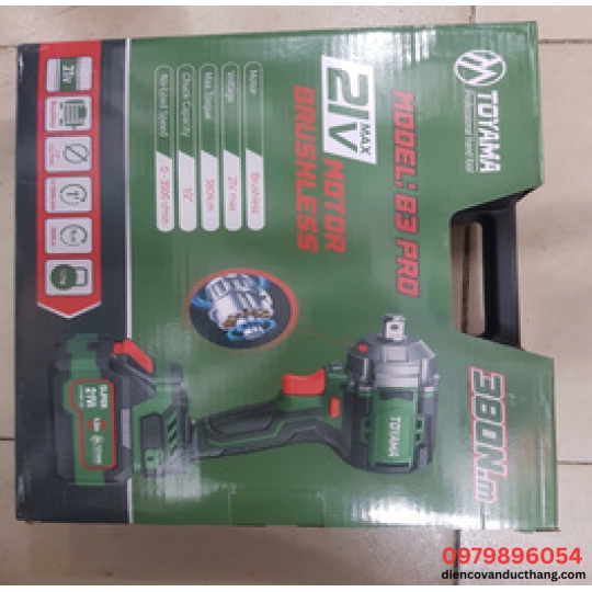 Máy siết bulong Pin 21V TOYAMA B-3 Brushless